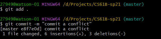 commit a conflict